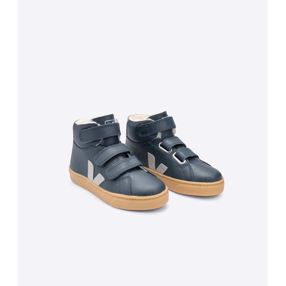 Veja ESPLAR MID FURED LEATHER Schoenen Kinderen Donkerblauw | BE 755SGL